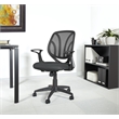 Scranton & Co Screen Back Task Chair in Black Mesh with Flip Arms
