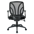 Scranton & Co Screen Back Task Chair in Black Mesh with Flip Arms