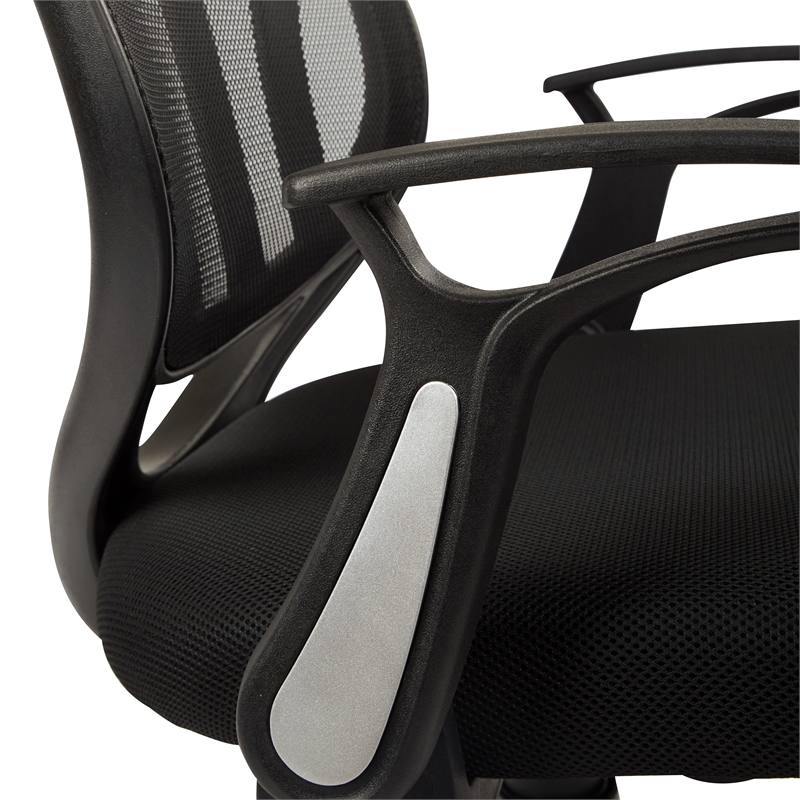 Scranton & Co Screen Back Task Chair in Black Mesh with Flip Arms