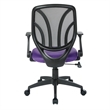 Scranton & Co Purple Mesh Screen Back Task Chair with Flip Arms Silver Base
