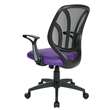 Scranton & Co Purple Mesh Screen Back Task Chair with Flip Arms Silver Base