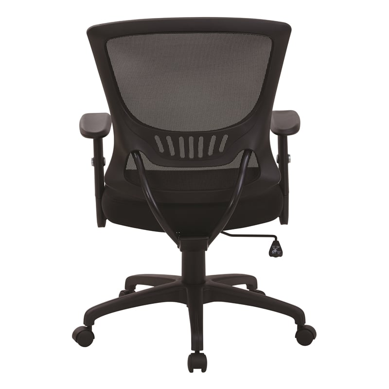 Scranton & Co Black Mesh Back Task Chair with Fabric Seat and Locking Tilt