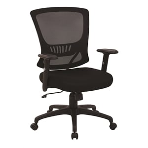 Scranton & Co Black Mesh Back Task Chair with Fabric Seat and Locking Tilt