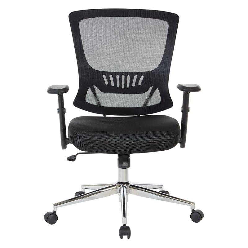 Scranton & Co Black Mesh Back Task Chair with Chrome Base and Locking Tilt