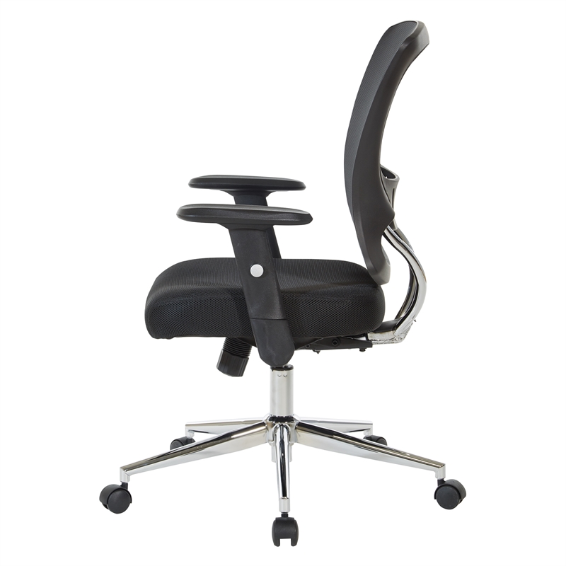 Scranton & Co Black Mesh Back Task Chair with Chrome Base and Locking Tilt