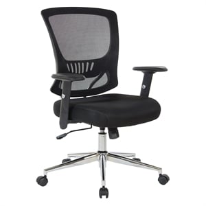 Scranton & Co Black Mesh Back Task Chair with Chrome Base and Locking Tilt