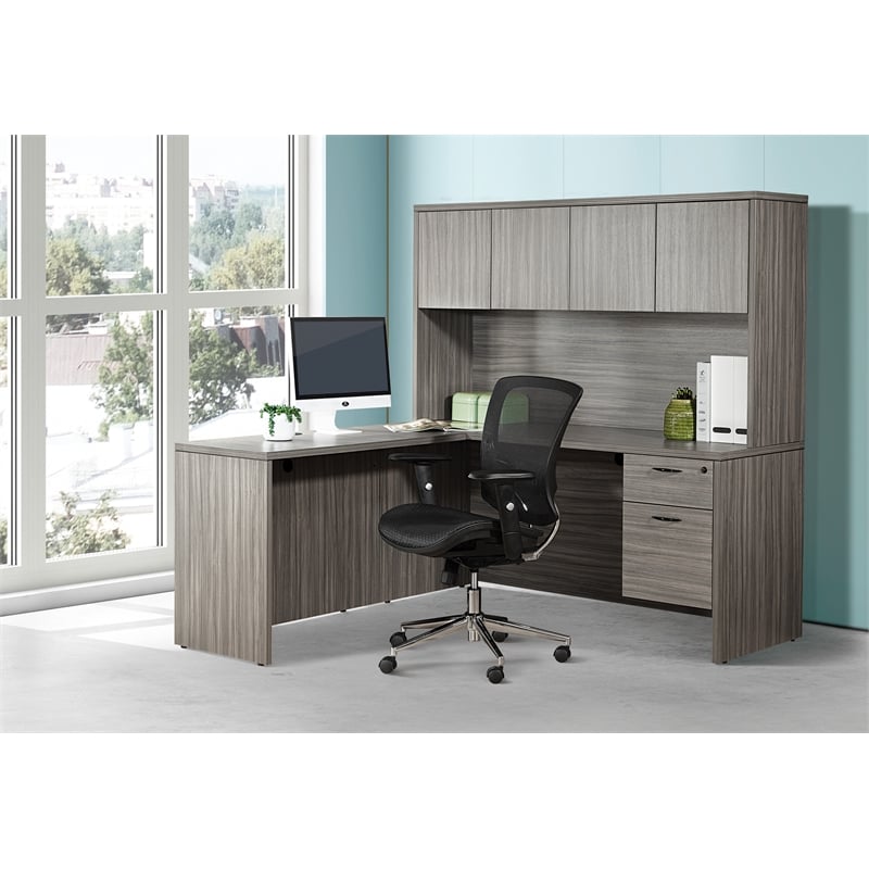 Scranton & Co Black Mesh Screen Back Manager's Chair with Adjustable Arms
