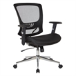Scranton & Co Black Mesh Screen Back Manager's Chair with Adjustable Arms