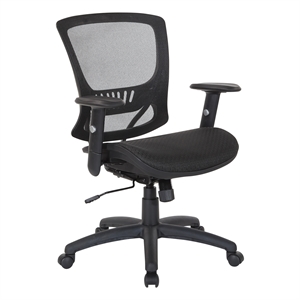 Scranton & Co Black Mesh Screen Seat and Back Manager's Chair Nylon Base