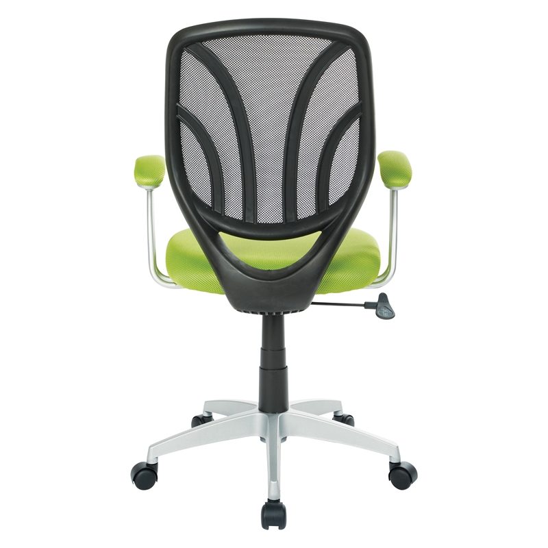 Scranton & Co Green Mesh Screen Back Task Chair with Silver Arms and Base