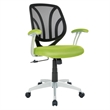 Scranton & Co Green Mesh Screen Back Task Chair with Silver Arms and Base