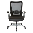 Scranton & Co Mesh Screen Back Office Chair in Black Faux Leather Seat