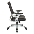 Scranton & Co Mesh Screen Back Office Chair in Black Faux Leather Seat