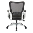Scranton & Co Mesh Screen Back Office Chair in Black Faux Leather Seat