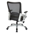 Scranton & Co Mesh Screen Back Office Chair in Black Faux Leather Seat