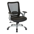 Scranton & Co Mesh Screen Back Office Chair in Black Faux Leather Seat