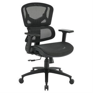 Scranton & Co Black Mesh Back and Seat Office Chair with Adjustable Arms