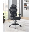 Scranton & Co Black Mesh Back Office Chair with Headrest and Adjustable Arms