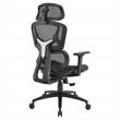 Scranton & Co Black Mesh Back Office Chair with Headrest and Adjustable Arms