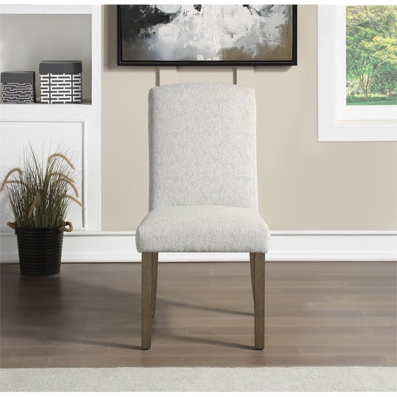 Scranton & Co High Back Dining Chair 2-Pack in Oyster Gray Fabric