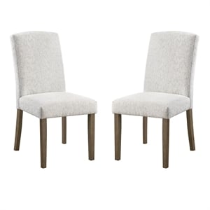 Scranton & Co High Back Dining Chair 2-Pack in Oyster Gray Fabric