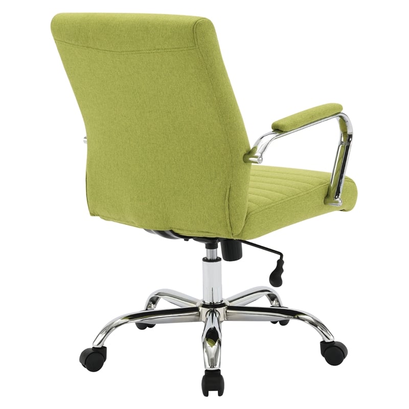 Scranton & Co Mid-Back Channel Tufted Office Chair in Basil Green Fabric