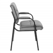 Scranton & Co Guest Chair in Charcoal Gray Faux Leather Black Steel Frame