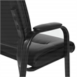 Scranton & Co Guest Chair in Black Faux Leather with Black Steel Frame
