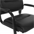Scranton & Co Guest Chair in Black Faux Leather with Black Steel Frame