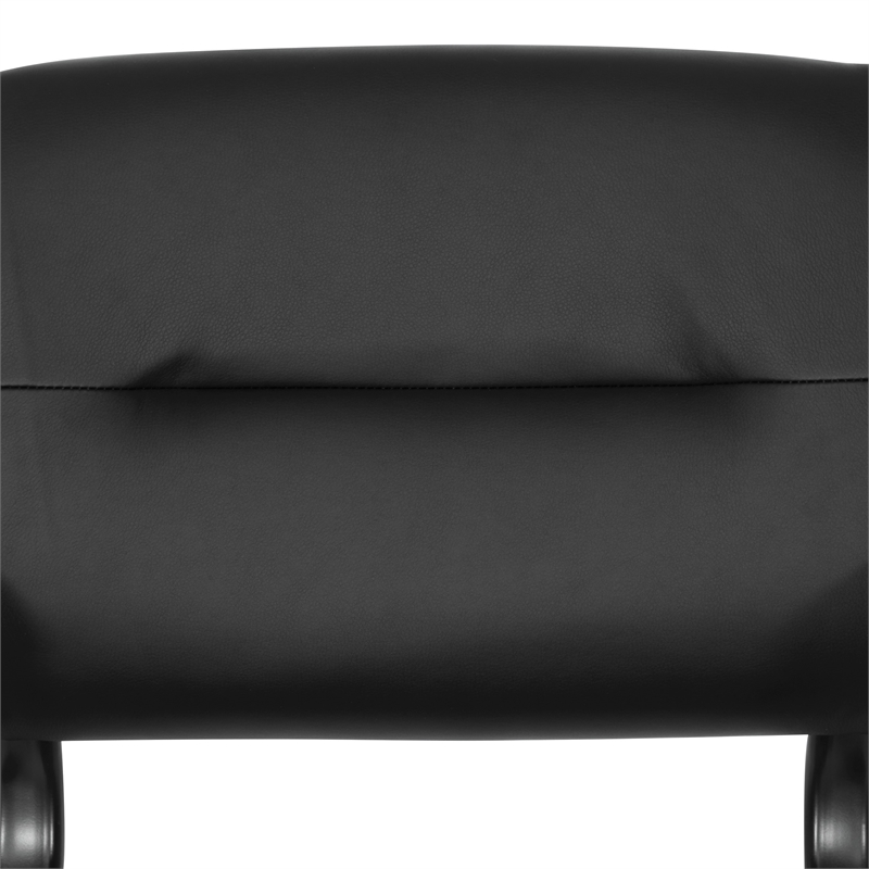 Scranton & Co Guest Chair in Black Faux Leather with Black Steel Frame