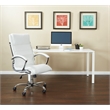 Scranton & Co Executive Office Chair in White Faux Leather with Chrome Base