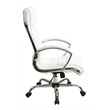 Scranton & Co Executive Office Chair in White Faux Leather with Chrome Base
