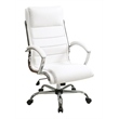 Scranton & Co Executive Office Chair in White Faux Leather with Chrome Base