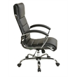Scranton & Co Executive Office Chair in Black Faux Leather with Chrome Base
