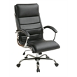 Scranton & Co Executive Office Chair in Black Faux Leather with Chrome Base