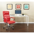 Scranton & Co Executive Office Chair in Red Faux Leather with Chrome Base