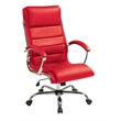 Scranton & Co Executive Office Chair in Red Faux Leather with Chrome Base