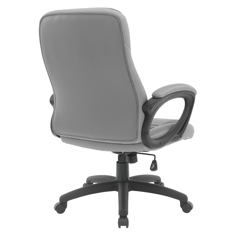Scranton & Co Manager's Chair in Taupe Faux Leather with Gray Mesh Accents
