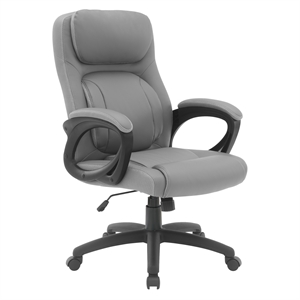 Scranton & Co Manager's Chair in Taupe Faux Leather with Gray Mesh Accents