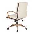 Scranton & Co Mid-Back Cream Faux Leather Chair with Gold Accents