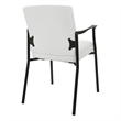 Scranton & Co Guest Chair in White Faux Leather with Black Frame
