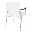 Scranton & Co Guest Chair in White Faux Leather with Chrome Frame