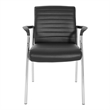 Scranton & Co Black Faux Leather Guest Chair with Chrome Frame