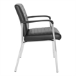 Scranton & Co Black Faux Leather Guest Chair with Chrome Frame
