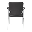 Scranton & Co Black Faux Leather Guest Chair with Chrome Frame