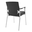 Scranton & Co Black Faux Leather Guest Chair with Chrome Frame