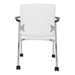 Scranton & Co White Faux Leather Guest Chair Chrome Frame with Casters