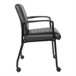 Scranton & Co Black Faux Leather Guest Chair Black Frame with Casters