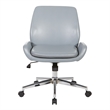 Scranton & Co Charcoal Gray Faux Leather Office Chair with Chrome Base