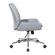 Scranton & Co Charcoal Gray Faux Leather Office Chair with Chrome Base